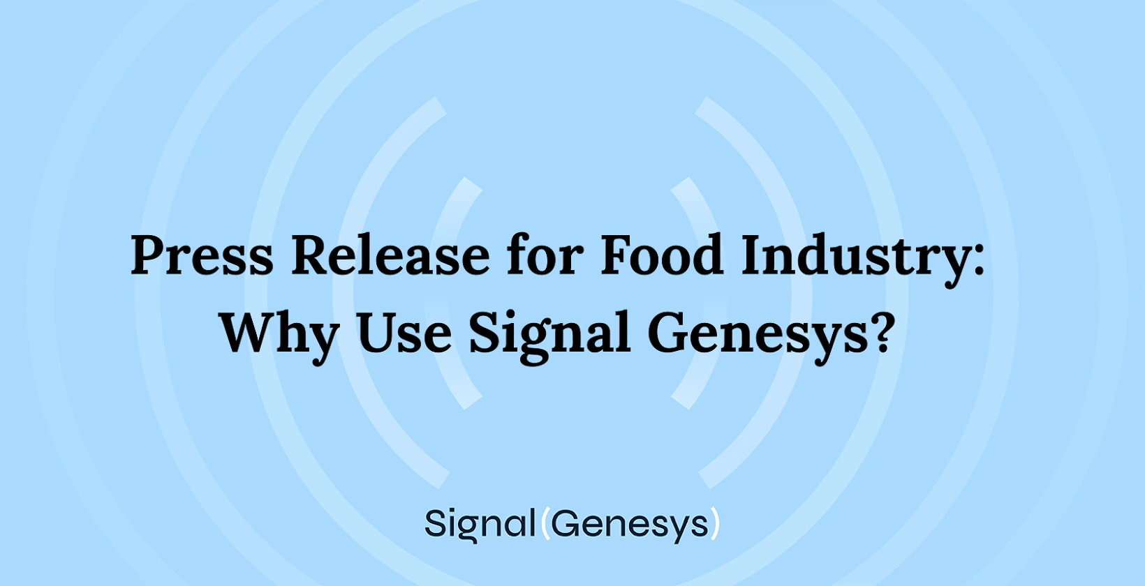 Press release for food industry