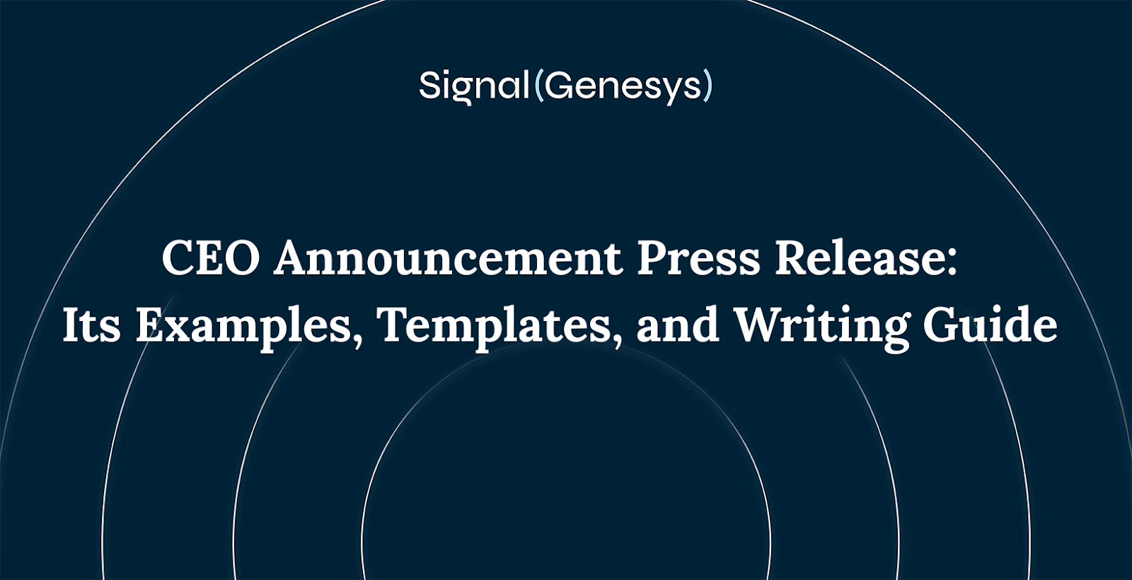 CEO Announcement press release