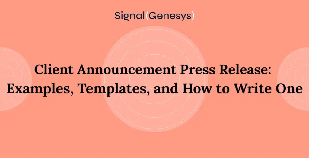 Client Announcement Press Release