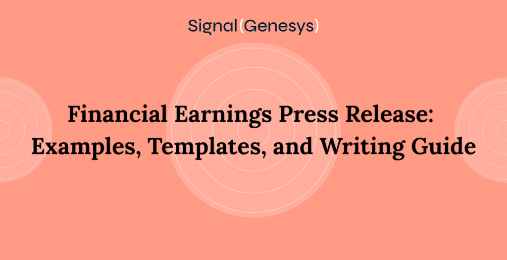 Financial Earnings Press Release