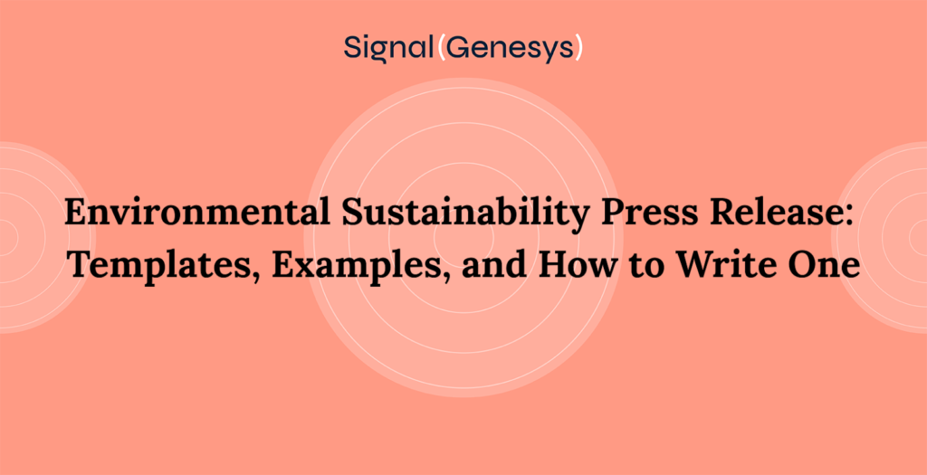 Environmental Sustainability Press Release